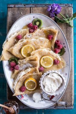 do-not-touch-my-food:  Lemon Sugar Crepes with Whipped Cream