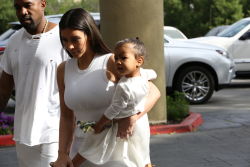 kuwkimye:  Kim, Kanye & North arriving at the California