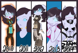 I wanted to be a copycat and do an art progression from 2010-2014