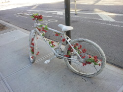 stayings:  Ghost bikes are white painted bikes used as roadside