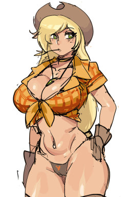 twilightsparklesharem:   AppleJack(Humanization) by ManiacPaint