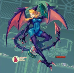 supersatansister:   Samus/Ridley pinup, with a brand new Sexy