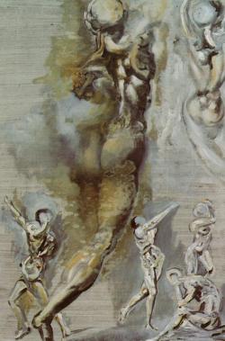 salvadordali-art:  Untitled - Nude Figures after Michelangelo,