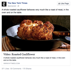 37q:  A whole roasted cauliflower behaves very much like a roast
