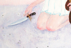 worriedeyesart:  detail (this painting was so tricky to photograph..