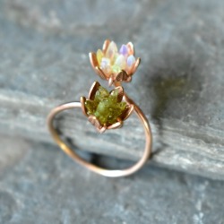 sosuperawesome: Lotus Flower Rings  Gemologies on Etsy  See our