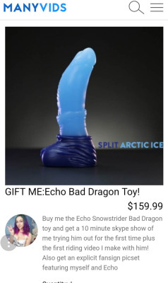 GIFT ME: Echo the Bad Dragon Toy!Get the rewards on ManyVids