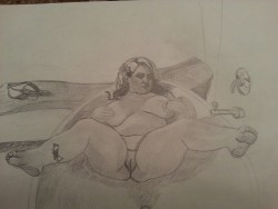 Drawing I did of bbwgloryfoxxx I love her feet and feel it came