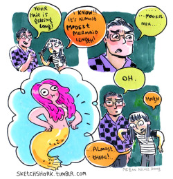 sketchshark:  Real conversation on hair length and merm-ified