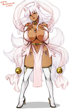 #523 Foxgirl - Inari formWedding outfit. Character design for