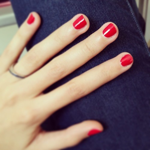 â¤ Love denim & red nails â¤ #longfinger #doigtsknacki