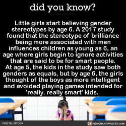 did-you-kno:  Little girls start believing gender stereotypes