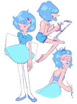 cute-machine:  some human artist blue pearl sketches! she was