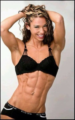 femalemuscletalk:  Streaked my hair to match my abs. Does it