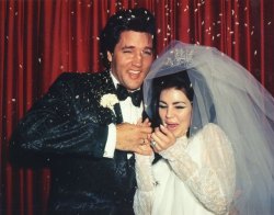 petersonreviews:Elvis and Priscilla Presley on their wedding