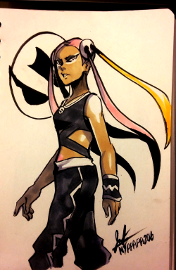 nyaparts:  quick copic doodles of team skull admin plumeria………