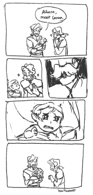 leaflessart: Coran’s moustache scared Allura as a baby but