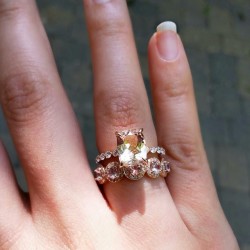 lauriesarahdesigns:  14k Rose Gold Morganite Engagement Ring