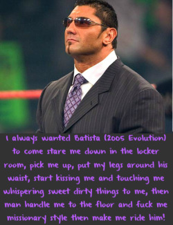 wrestlingssexconfessions:  I always wanted Batista (2005 Evolution)