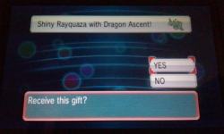 North Americans, you can get a shiny Rayquaza right now on ORAS