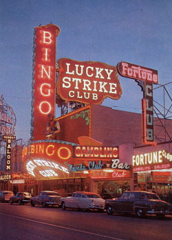 vintagelasvegas:  Las Vegas, 1954 Fremont Street’s Lucky Strike