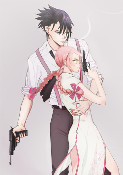 bebebebeth:  Sasuke（mafia young master) x Sakura (maid servant)