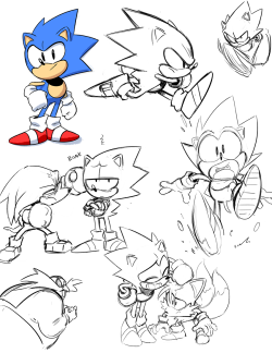 tysonhesse:  Some Sonic practice sketches   I miss this era T