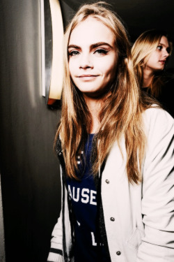 piperhalliwels:  Cara Delevingne backstage at Emilio Pucci AW13.