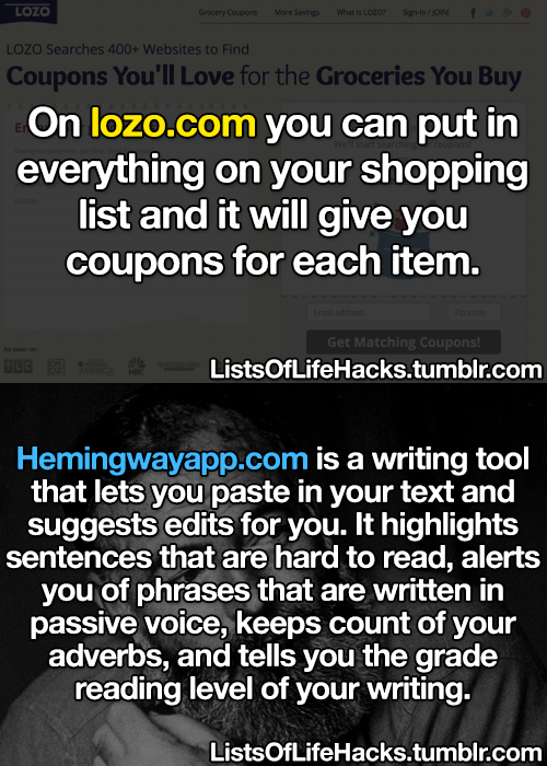 listsoflifehacks:Some Useful Websites  Great info