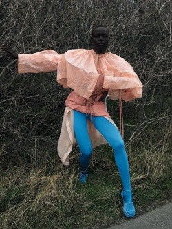 miss-mandy-m: Grace Bol in Jil Sander and Balenciaga tights photographed