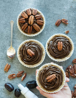 herbivorlicious:  Raw Mini Chocolate Pecan Tarts