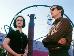 cinecat:  Thora Birch and Steve Buscemi behind the scenes of Ghost