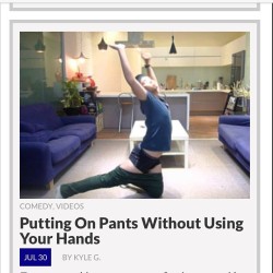 Up for some one of a kind challenge? Try to do the no-hands-pants!