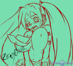 Hatsune Miku from Vocaloid NSFW Sketch.A new sketch by Zero0Ichi.Enjoy the boobs love &lt;3  Follow us on Twitter.  