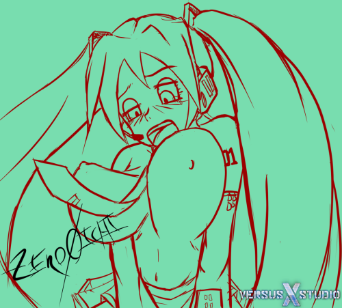 versusxxxstudio:  Hatsune Miku from Vocaloid NSFW Sketch. A new sketch by Zero0Ichi. Enjoy the boobs love <3   Follow us on Twitter.   