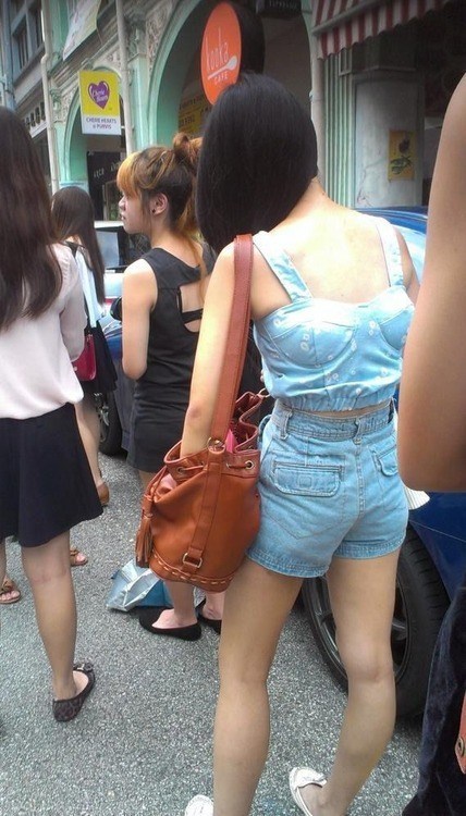 I’d hazard two guesses … one, she dressed in the dark, and two, she’s not very well-endowed … ;)
