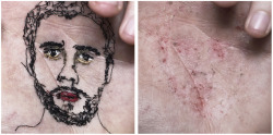 sixpenceee:  Spanish artist David Catá uses his body as a canvas