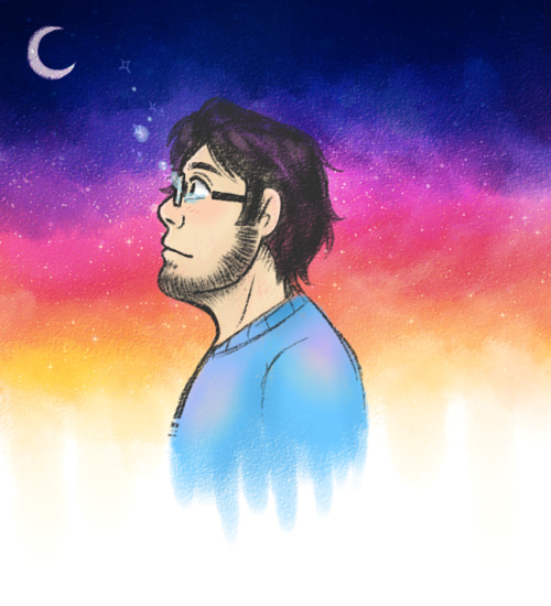 fairytailflame:  “When this world is no more, the moon is all we’ll see. ♪”Markiplier’s reaction to the 6 million video made me get all emotional..so I drew this.. yep. The feels hit me hard„