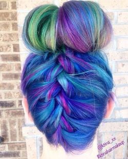 hairchalk:  I just love the pop of colors in this multi-braided