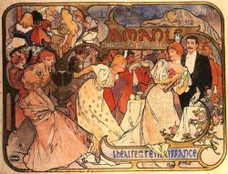 artist-mucha:  Amants, 1895, Alphonse MuchaMedium: lithography