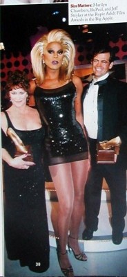 Marilyn with RuPaul and Jeff Stryker during a taping of The RuPaul