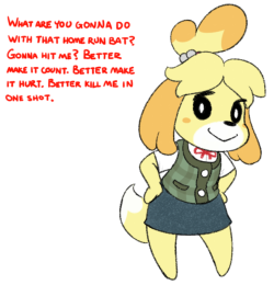 reisartjunk:on second thought isabelle will fuck you up and not