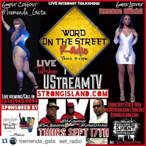 #Repost @tremenda_gata  #Repost @word_on_the_street_radio with @repostapp ・・・ TUNE IN LIVE VIEWING THURSDAY FROM 9-11PM  #ladiesnight back at it again… @word_on_the_street_radio hosted by @spankdollas5 @jus_benadon & #DJ @mixsquadinf