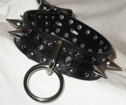 thespikedcat:  Puppy Love Lockable Spiked Slave Collar by NecroLeather