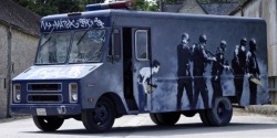 carsthatnevermadeitetc:  GMC SWAT van, 1985 (2006), by Banksy.