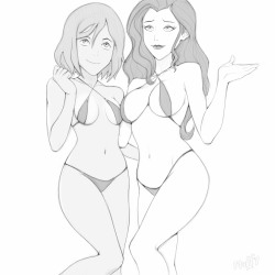 fluffyartuniverse:  Korrasami Bikini fun time   < |D’‘‘‘