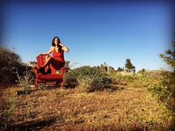 Found a red chair in the middle of the desert #thinkinchair 