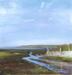 urgetocreate:  Randall Exon, Flooded Road, Oil Painting, 20 1/2x19 1/2in,