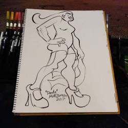 Drawing Fonda Feeling at Dr. Sketchy’s Boston branch. #art