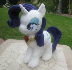 royalcanterlotvoice:  Rarity Plush with fire ruby necklace by